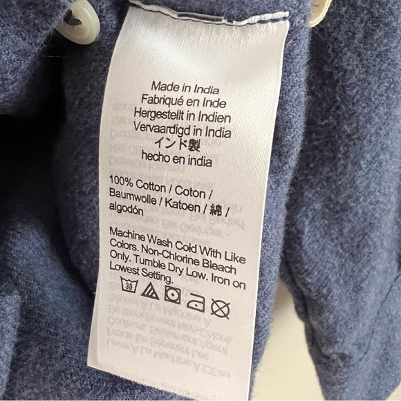 Madewell Button Down Flannel Side Button Oversized Ex-Boyfriend Shirt Blue XXS - Picture 10 of 10